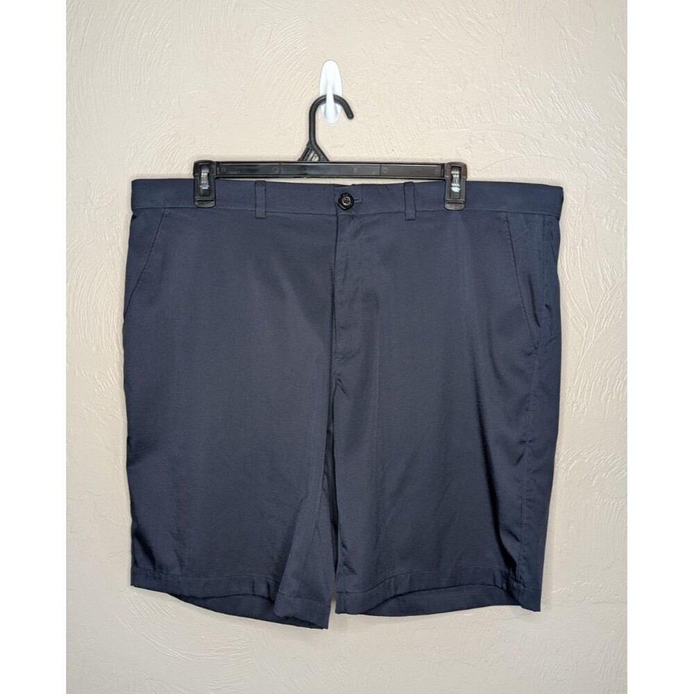 NWT MSX by Michael Strahan Mens 42 Navy Blue Premium Chino Shorts 10" Inseam